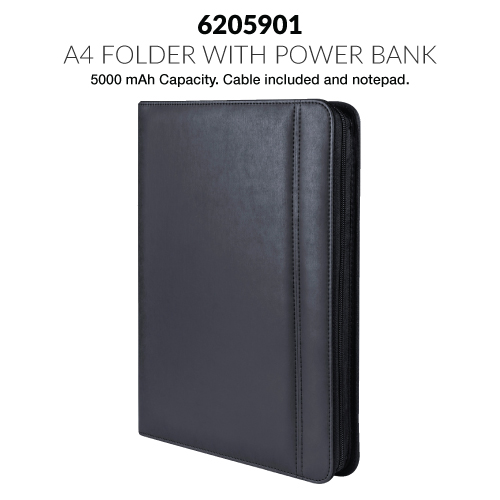A4 Folder with Power Bank