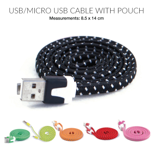 1m USB cable with pouch